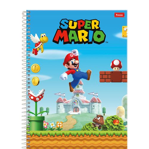 caderno linguagem esp 80f cd 336249-2 super mario foroni