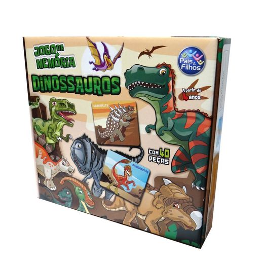 Jogo Da Memória 40 Peças Dinossauros Pais e Filhos