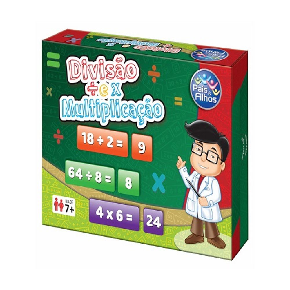 Kit 2 Dominós Educativos Matemática Divisão e Multiplicação Jogo