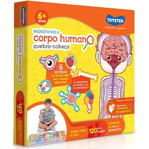 quebra-cabeça 120 peças explorando o corpo humano