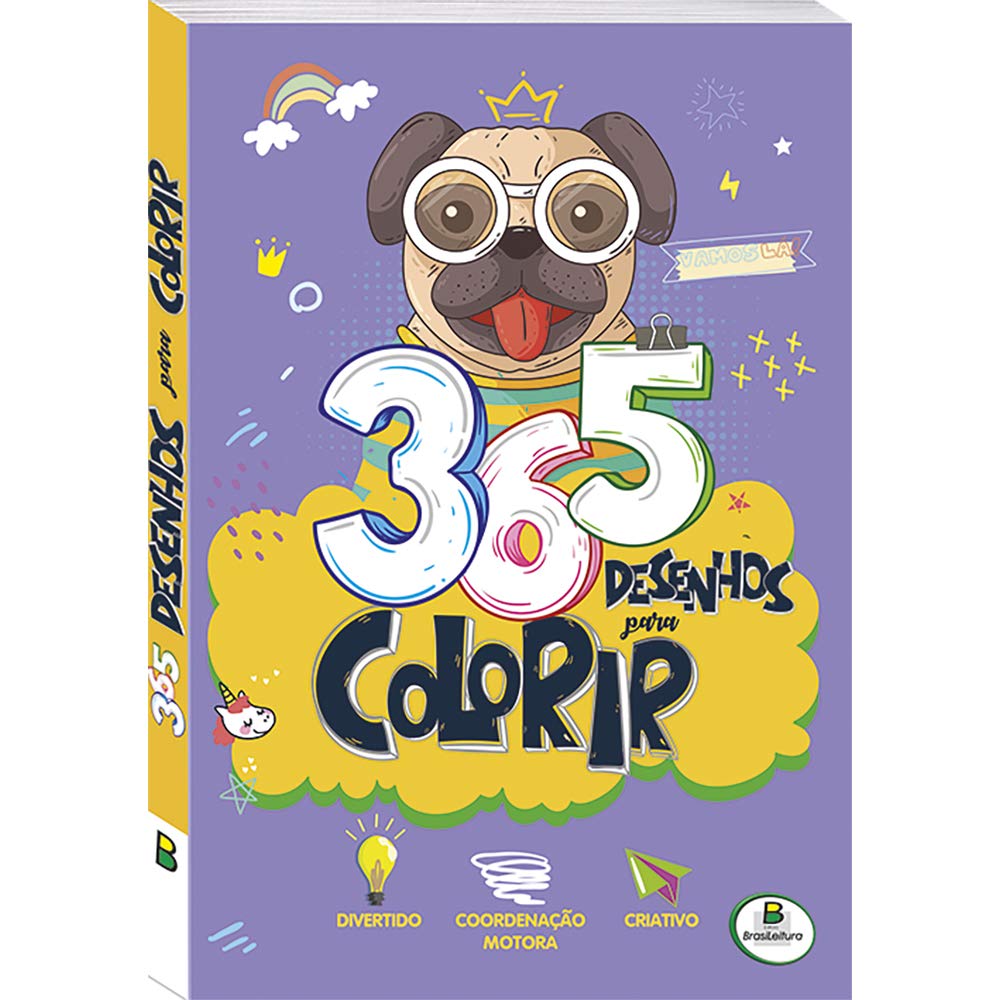 Livro 365 Desenhos Para Pintar Meninas e Meninos - Colorir Arteterapia 1  Desenho Por Dia