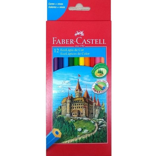 lápis de cor 12 cores longo faber-castell lápis de cor 12 cores longo faber-castell