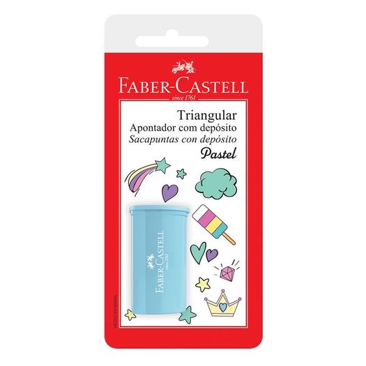 apontador com depósito triangular pastel faber apontador com depósito triangular pastel faber