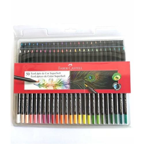 lápis de cor 50 cores supersoft ecolápis
