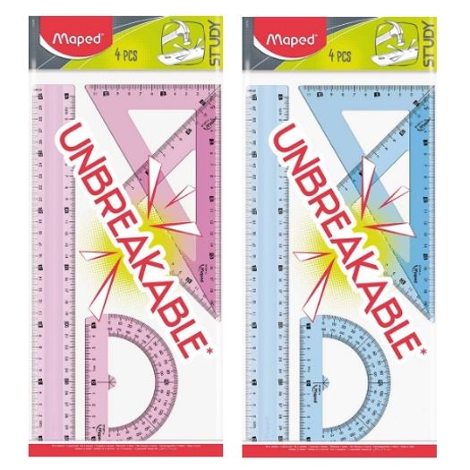 conjunto régua + transferidor + esquadros inquebrável conjunto régua + transferidor + esquadros inquebrável