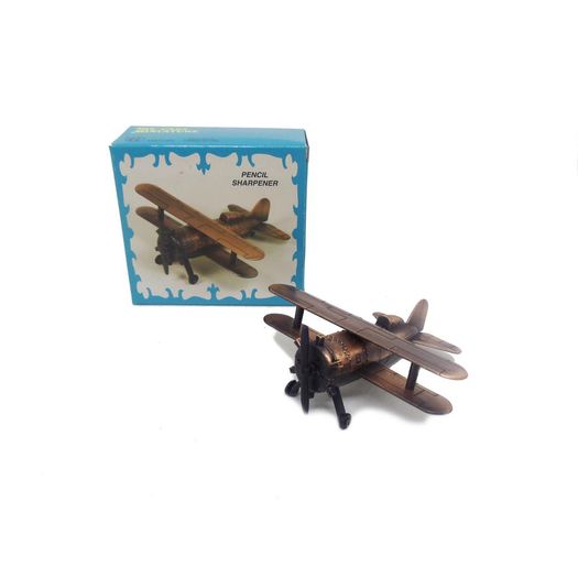 apontador de metal colecionável aviao asas duplas apontador de metal colecionável aviao asas duplas