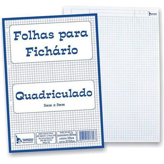 bloco fichario 4 furos 50f quadriculado 5x5mm tamoio bloco fichario 4 furos 50f quadriculado 5x5mm tamoio