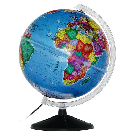 globo terrestre prisma político 30cm com led globo terrestre prisma político 30cm com led