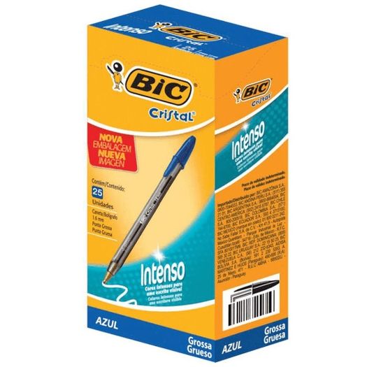 caneta esf az cristal bold 1.6mm ponta grossa 25un 884633 bic caneta esf az cristal bold 1.6mm ponta grossa 25un 884633 bic