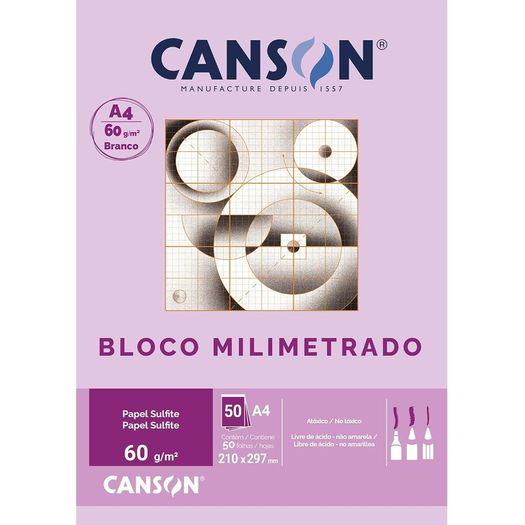 bloco milimetrado a4 60g 50 folhas canson bloco milimetrado a4 60g 50 folhas canson