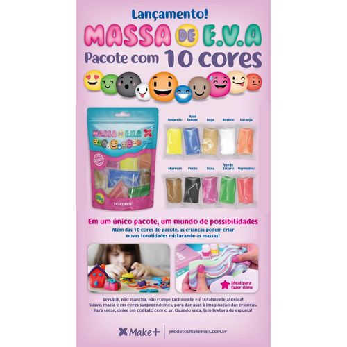 massa para modelar eva 50g 10 cores