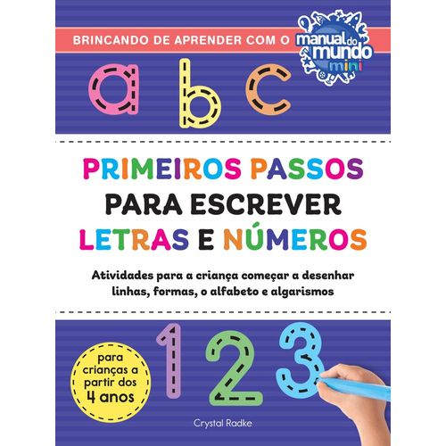 primeiros passos para escrever letras e números