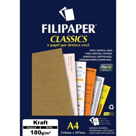papel kraft natural a4 50 folhas 180g papel kraft natural a4 50 folhas 180g