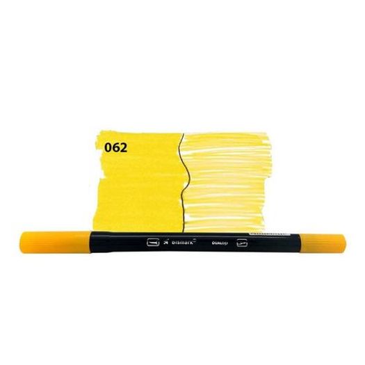 caneta bismark dualtip 2 pontas pincel amarelo caneta bismark dualtip 2 pontas pincel amarelo