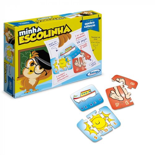quebra-cabeça minha escolinha 30 peças madeira
