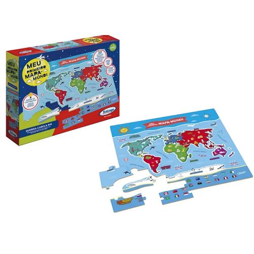 quebra-cabeça 36 peças meu primeiro mapa mundi