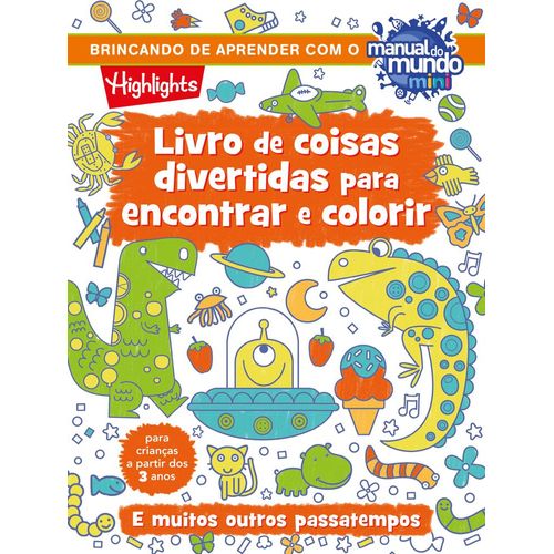 livro de coisas divertidas para encontrar e colorir