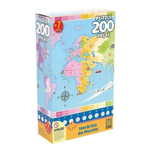 quebra-cabeça 200 peças horários do mundo linha saber quebra-cabeça 200 peças horários do mundo linha saber