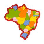 Quebra Cabeça Mapa Do Brasil Regiões Estados Capitais Newart em Promoção na  Americanas