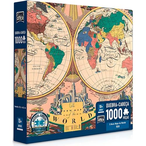 quebra-cabeça 1000 peças o novo mapa do mundo de 1928