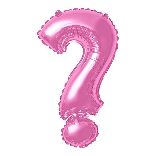 balão metalizado 40cm rosa símbolo interrogação