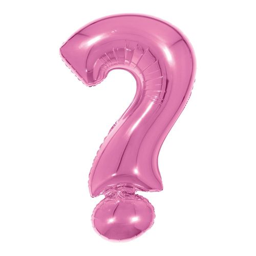 balão metalizado 100cm rosa interrogação