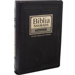 biblia sagrada - letra gigante - com indice digital - couro sintetico - preta nobre
