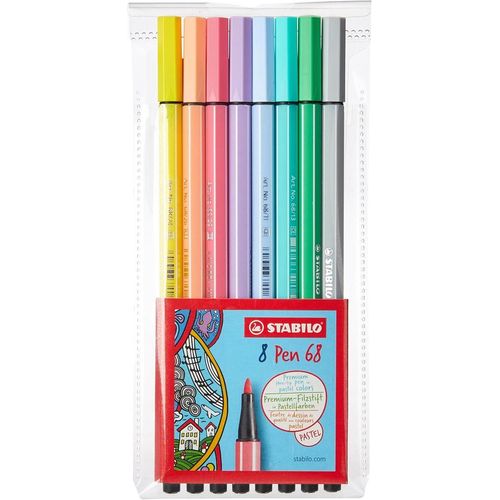 stabilo 8 cores pastel