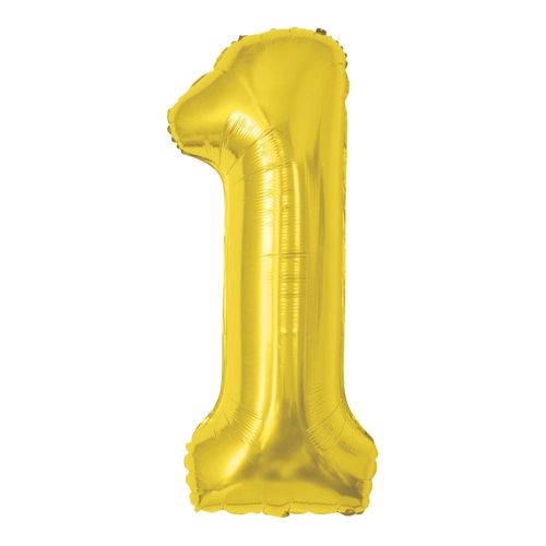 balão metalizado 100cm dourado número 1