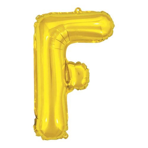 balão metalizado 40cm dourado letra f
