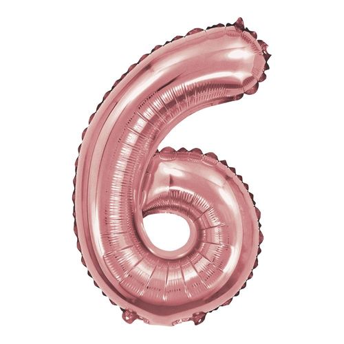 balão metalizado 40cm rosé número 6