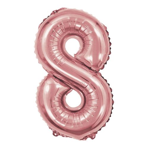 balão metalizado 40cm rosé número 8