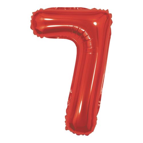 balão metalizado 40cm vermelho número 7