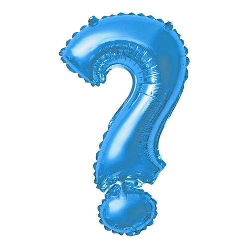 balão metalizado 40cm azul interrogação