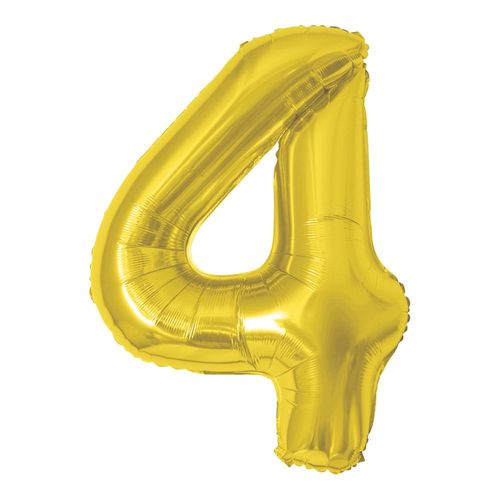 balão metalizado 100cm dourado número 4