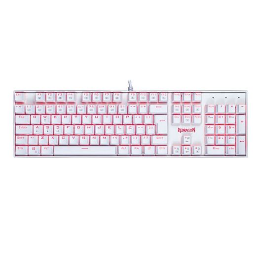 teclado mecanico mitra single color branco switch azul (k551w) - redragon teclado mecanico mitra single color branco switch azul (k551w) - redragon