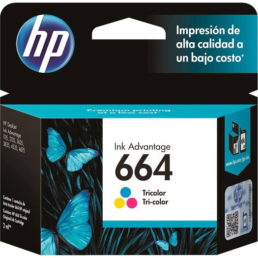 cartucho hp 664 (f6v28ab) colorido - 2ml cartucho hp 664 (f6v28ab) colorido - 2ml