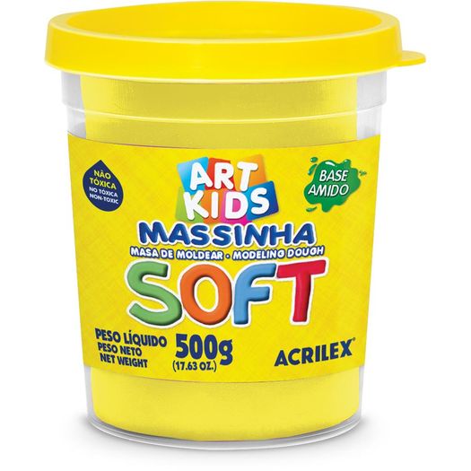 massa para modelar soft 500g amarelo limão massa para modelar soft 500g amarelo limão