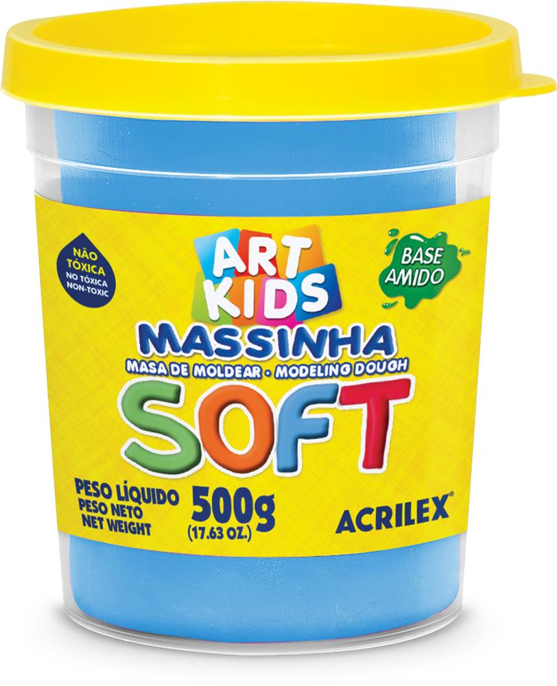 Massa para Modelar Soft 500g Azul