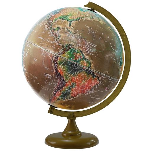 globo terrestre satélite físico 30cm ouro escuro globo terrestre satélite físico 30cm ouro escuro