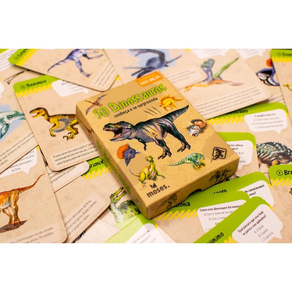 Jogo de Cartas - 50 Dinossauros - Galápagos - superlegalbrinquedos