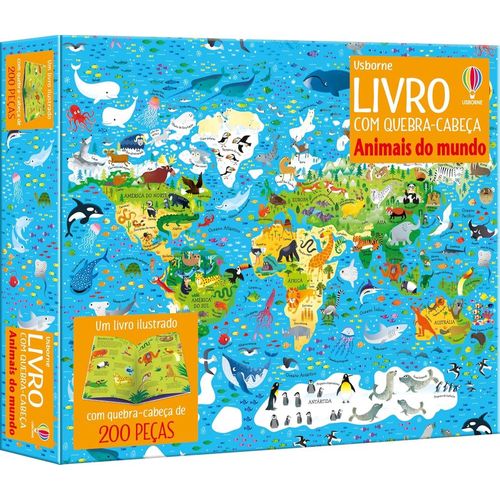 animais do mundo - livro com quebra cabeca