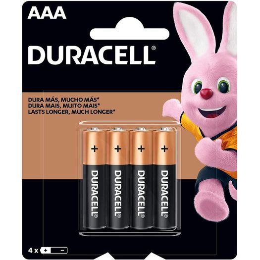 pilha alcalina aaa cartela com 4 unidades - duracell pilha alcalina aaa cartela com 4 unidades - duracell