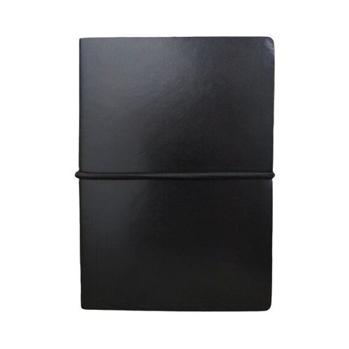 caderneta de anotações preta 96 folhas pautada capa flex 9x13cm