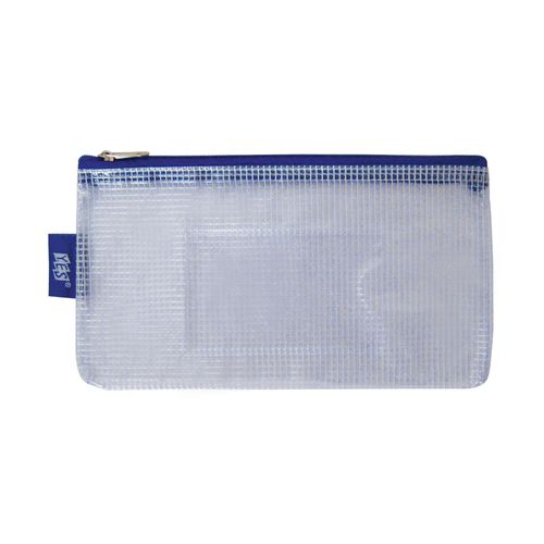 pasta ziper flexível azul nylon transparente