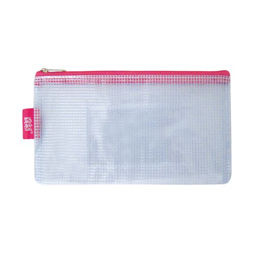 pasta-com-ziper-flexivel-rosa-em-nylon-telado-transparente-11x20cm-yes