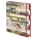 caderno fichário 1/4 6x1 mulher maravilha 48 folhas 3119 dac