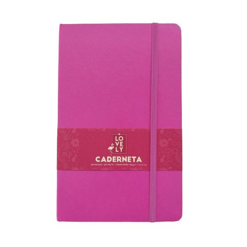 caderneta de anotações m lovely rosa 240f sem pauta capa dura 13x21cm plm