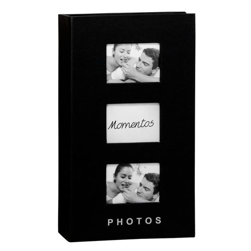album 300 fotos 10x15 com 3 visores na capa cartonada preta aim30021 yes