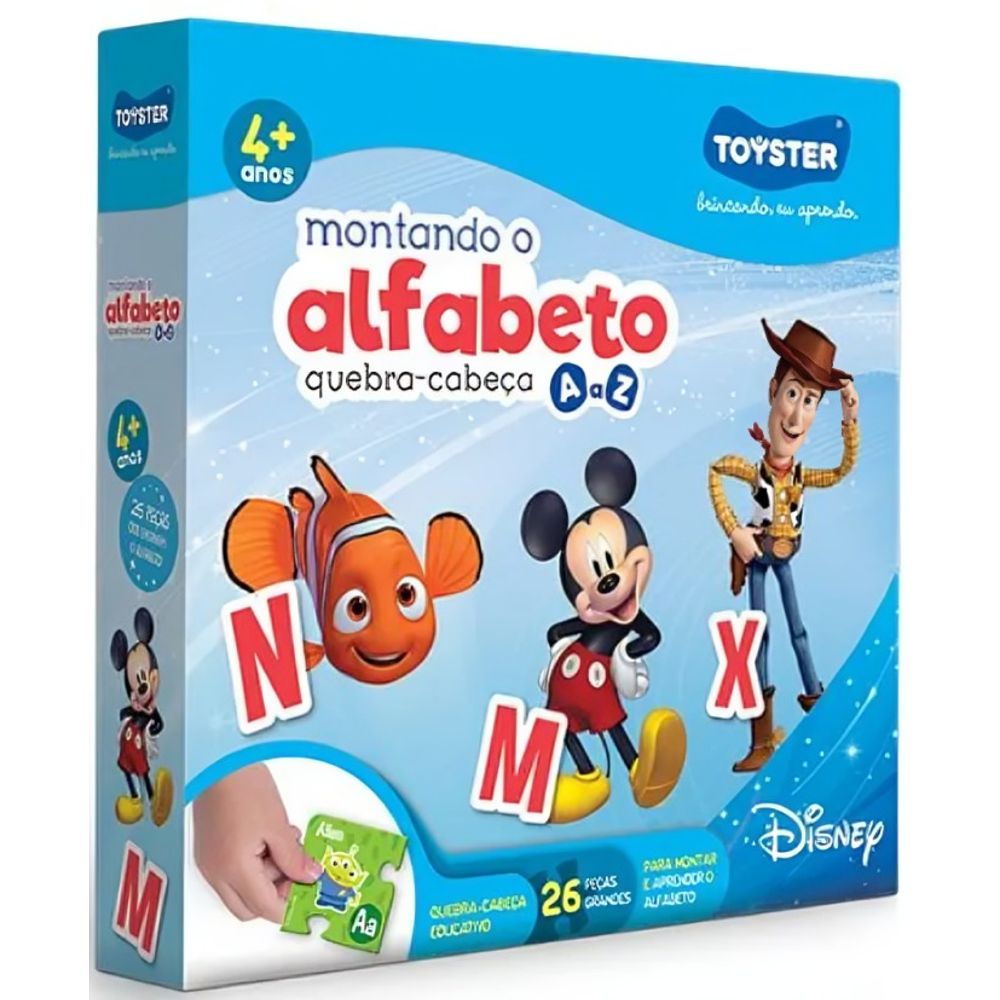 Quebra-cabeça 26 Peças Montando O Alfabeto Az Disney 002791 Toyster -  Livrarias Curitiba